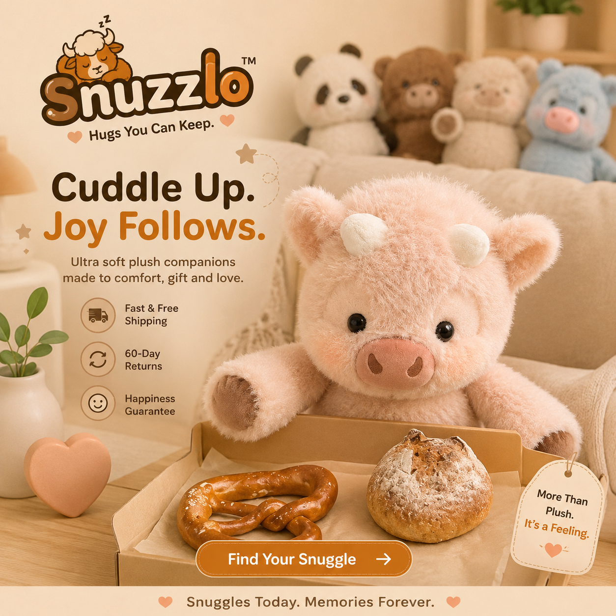 Snuzzlo™ Running Highland Cow Plushie - Snuzzlo™