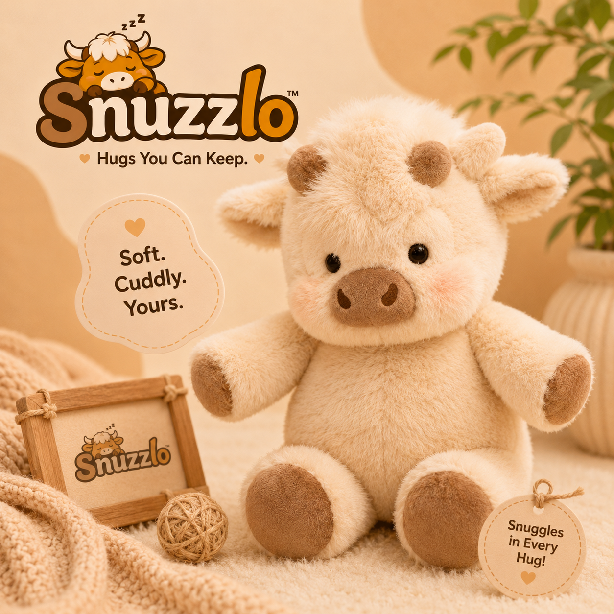 Snuzzlo™ Running Highland Cow Plushie - Snuzzlo™
